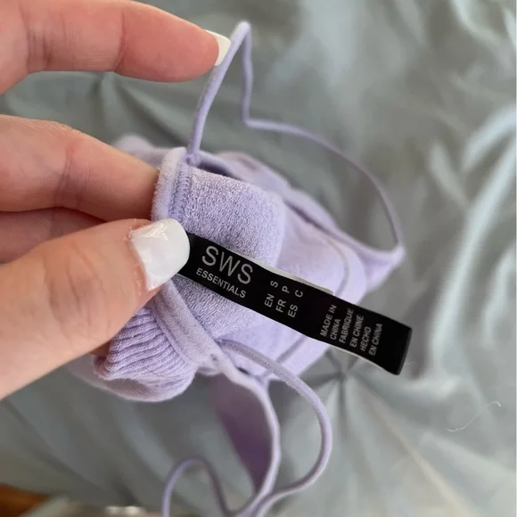 size small purple spaghetti trap ribbed tank top - Picture 3 of 3